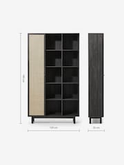 MADE.COM Natural Rattan and Black Wood Effect Pavia Wide Shelving Unit - Image 3 of 3