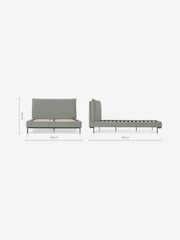 MADE.COM Sage Green Harlow Bed Frame in Velvet - Image 3 of 3