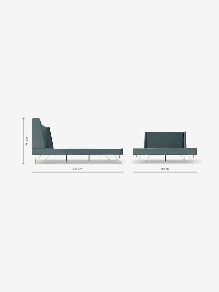 MADE.COM Marine Green Elona Bed Frame - Image 10 of 10