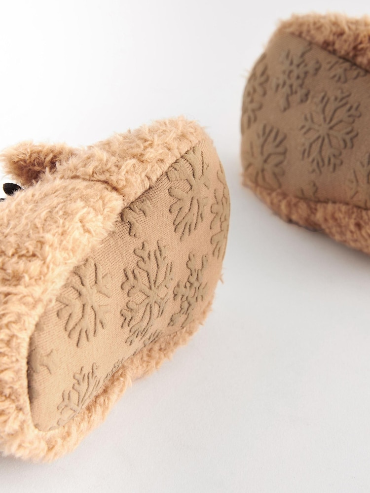 Marron motif renne - Chaussons de Noël pour landau (0-2mths) - Image 6 of 7