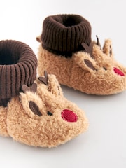 Rjav jelenček - Božični dojenček Pram Sock Slippers (0-2mths) - Slika 7 iz 7