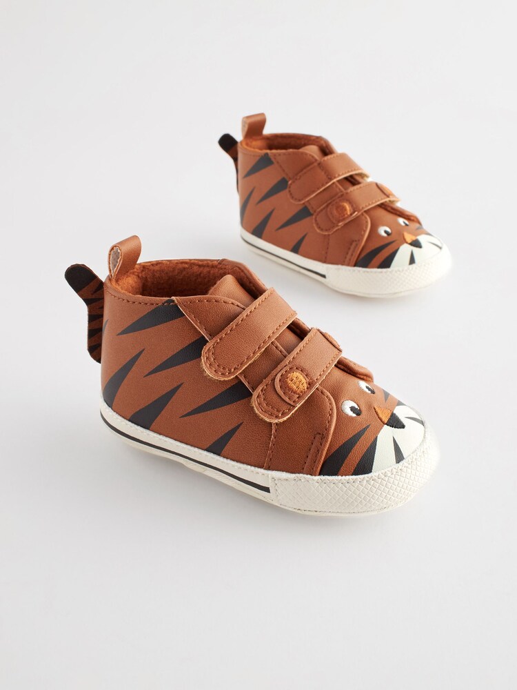 Tan Brown Tiger Easy Fastening Baby Boots (0-24mths) - Image 2 of 7
