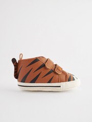 Tan Brown Tiger Easy Fastening Baby Boots (0-24mths) - Image 3 of 7