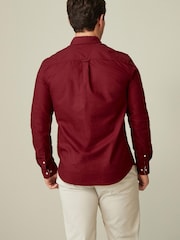 Red Regular Fit Long Sleeve Oxford Shirt - Image 3 of 7