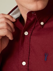 Red Regular Fit Long Sleeve Oxford Shirt - Image 4 of 7