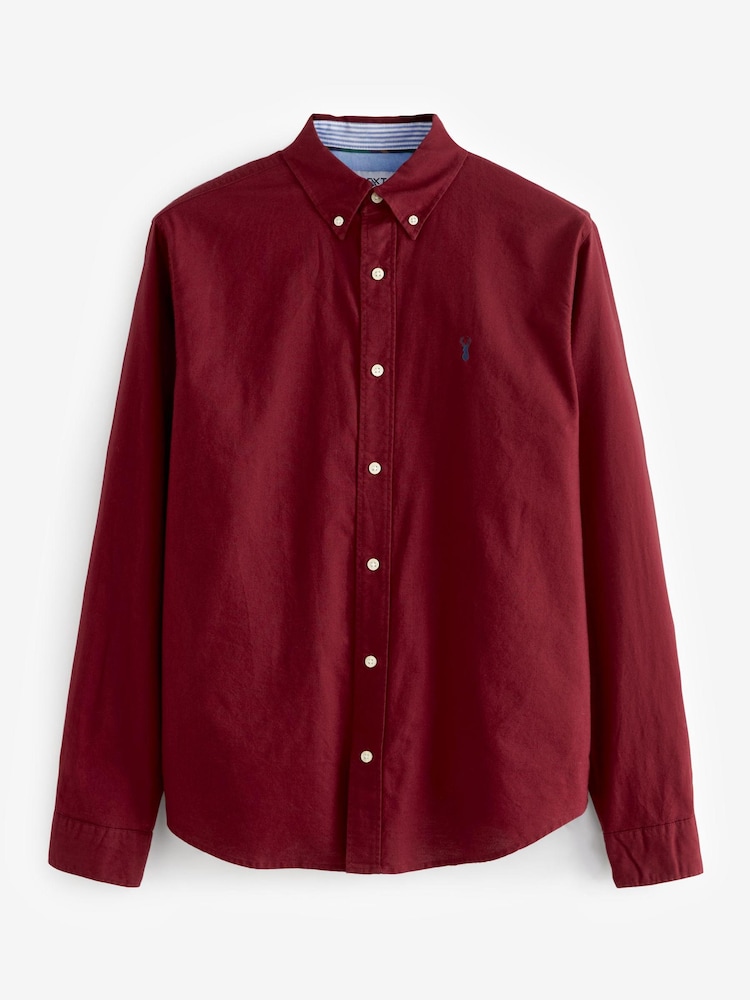 Red Regular Fit Long Sleeve Oxford Shirt - Image 5 of 7