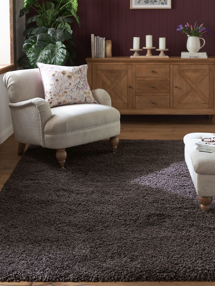 Purple Premium Cosy Shaggy Rug - Image 1 of 6