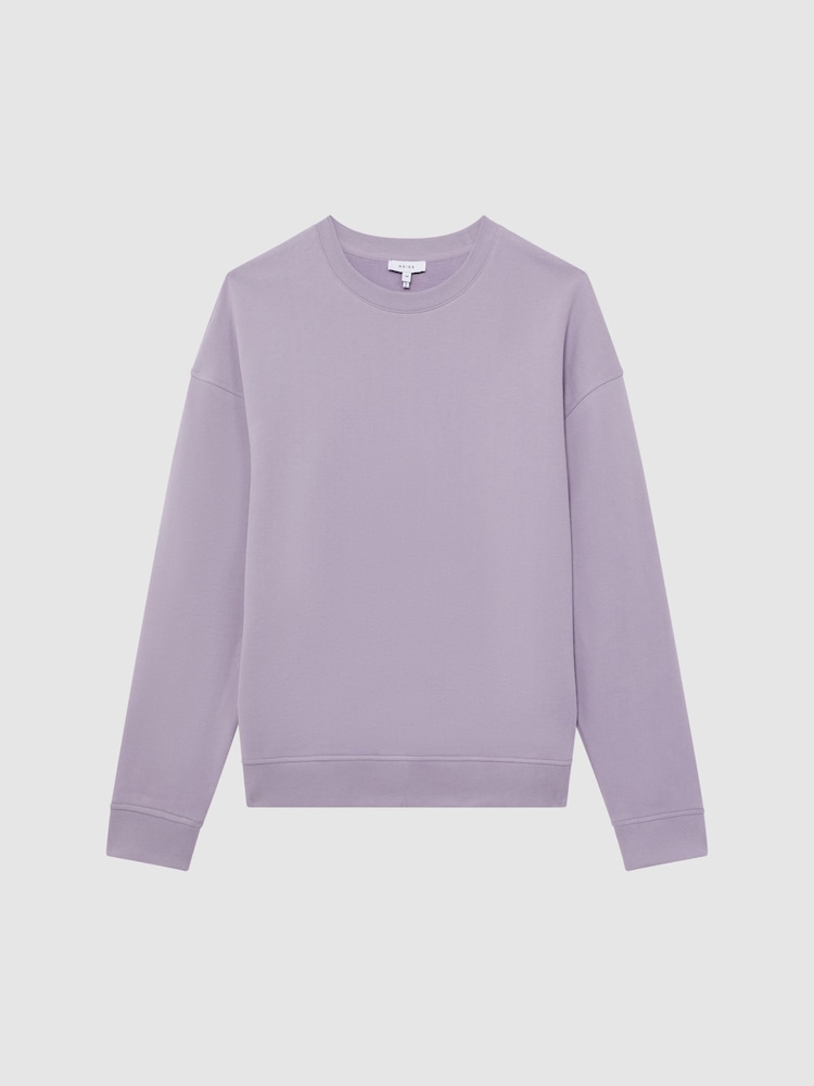 Reiss Lilac Alistar Oversized Garment Dye Sweatshirt - Image 2 of 5