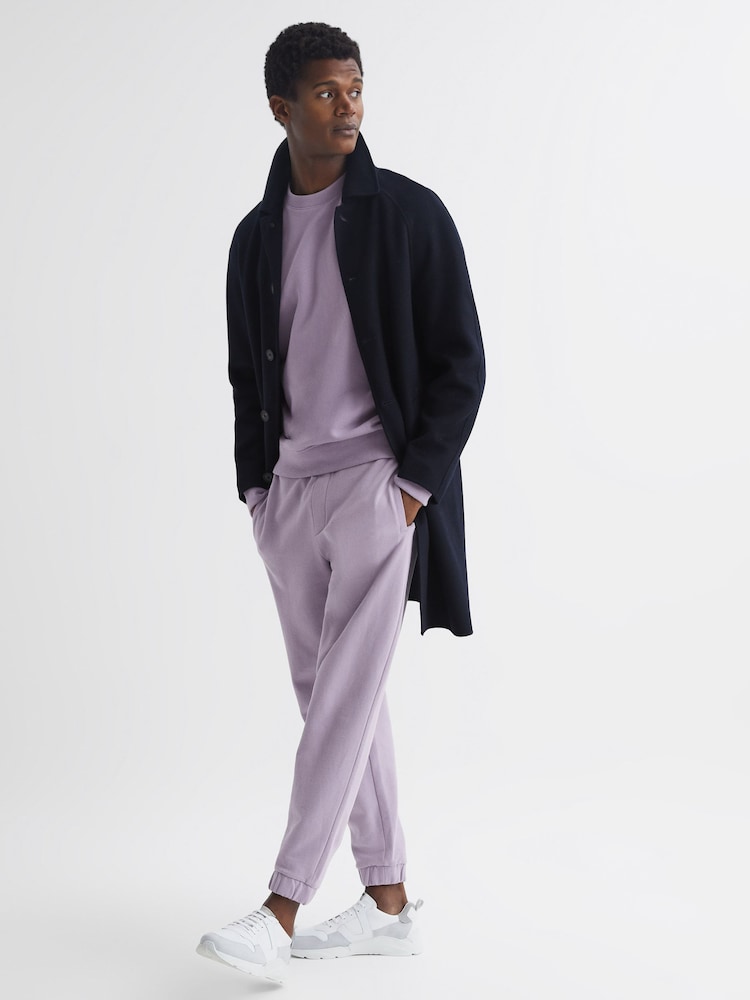 Reiss Lilac Alistar Oversized Garment Dye Sweatshirt - Image 5 of 5