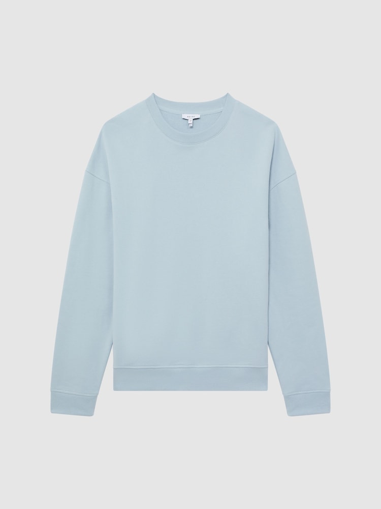 Reiss Ice Blue Alistar Oversized Garment Dye Sweatshirt - Image 2 of 4