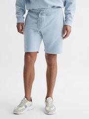 Reiss Ice Blue Henry Garment Dye Jersey Shorts - Image 1 of 5