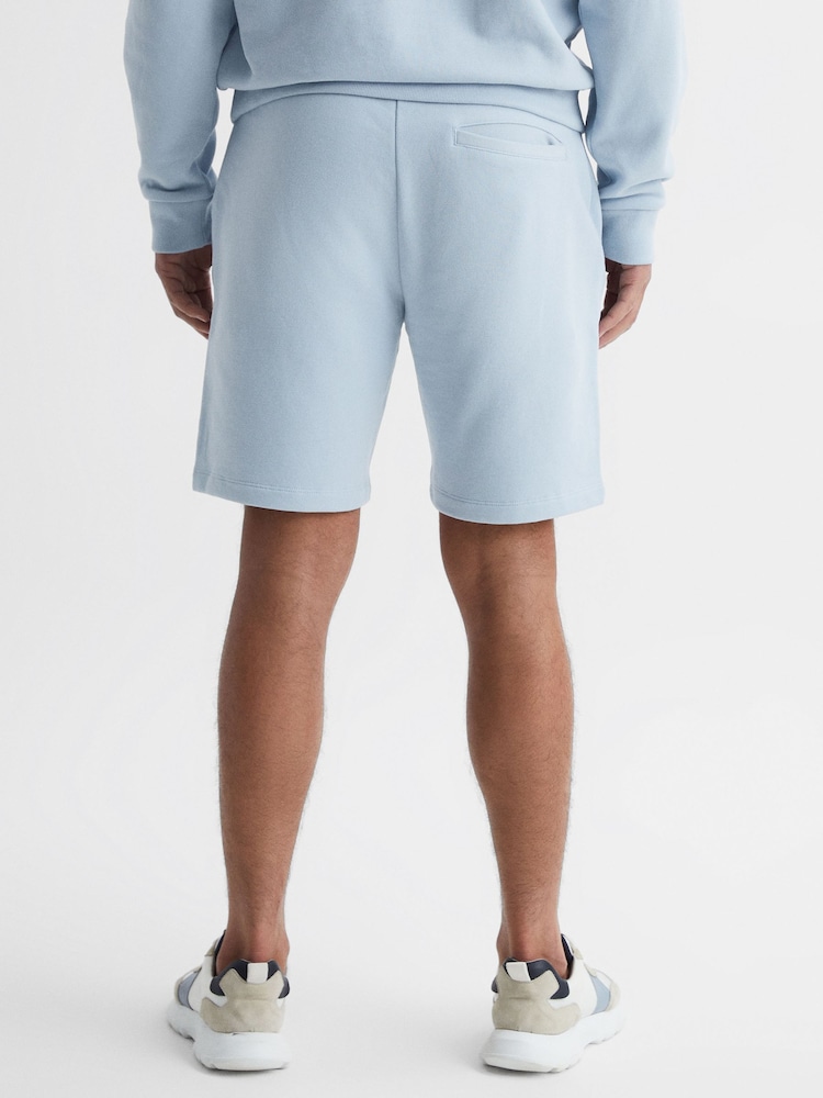 Reiss Ice Blue Henry Garment Dye Jersey Shorts - Image 5 of 5