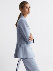 Reiss Pale Blue Shae Single Breasted Tailored Blazer - Image 2 of 7