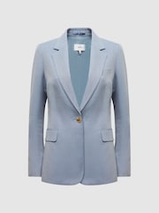 Reiss Pale Blue Shae Single Breasted Tailored Blazer - Image 3 of 7