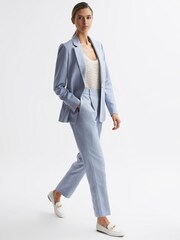 Reiss Pale Blue Shae Single Breasted Tailored Blazer - Image 6 of 7