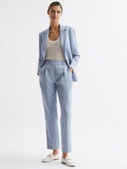 Reiss Pale Blue Shae Single Breasted Tailored Blazer - Image 7 of 7