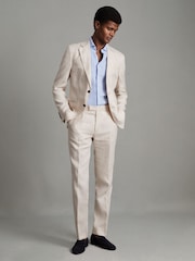 Reiss Kin Single-Breasted Linen Suit Blazer Slim Fit - Imagen 3 de 7