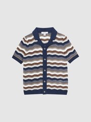 Reiss Multi Whiteley Junior Cuban Collar Printed Shirt - Image 2 of 6