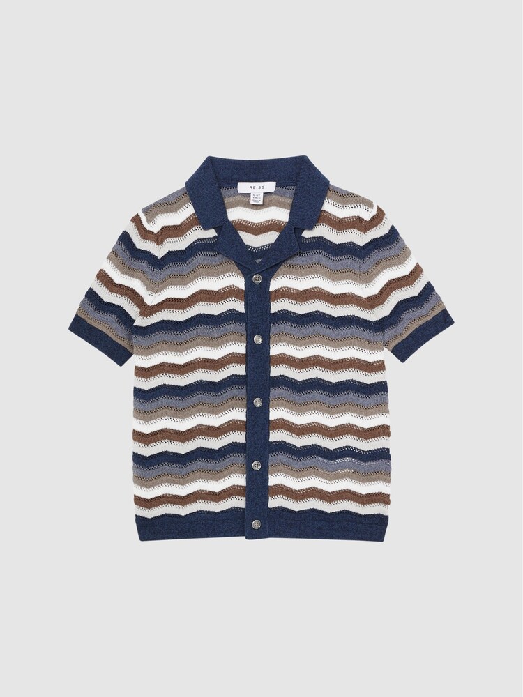 Reiss Multi Whiteley Junior Cuban Collar Printed Shirt - Image 2 of 6
