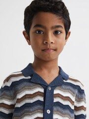 Reiss Multi Whiteley Junior Cuban Collar Printed Shirt - Image 4 of 6