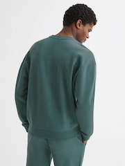Reiss Midnight Green Alistar Oversized Garment Dye Sweatshirt - Image 5 of 7
