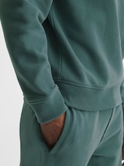Reiss Midnight Green Alistar Oversized Garment Dye Sweatshirt - Image 6 of 7