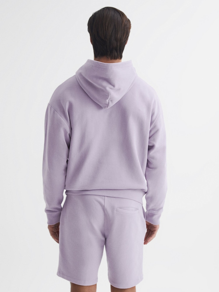 Reiss Lilac Kace Garment Dye Hoodie - Image 5 of 5