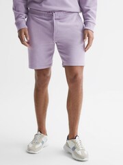 Reiss Lilac Henry Garment Dye Jersey Shorts - Image 1 of 5
