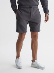 Reiss Washed Black Henry Garment Dye Jersey Shorts - Image 1 of 5