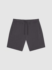 Reiss Washed Black Henry Garment Dye Jersey Shorts - Image 2 of 5