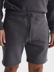 Reiss Washed Black Henry Garment Dye Jersey Shorts - Image 4 of 5