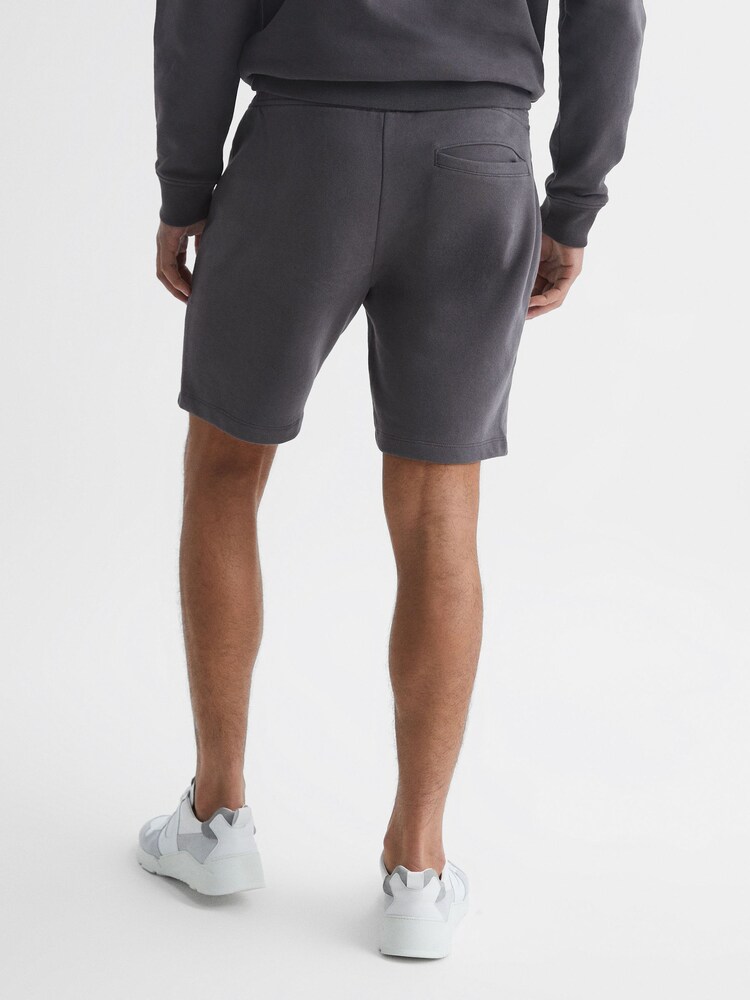 Reiss Washed Black Henry Garment Dye Jersey Shorts - Image 5 of 5