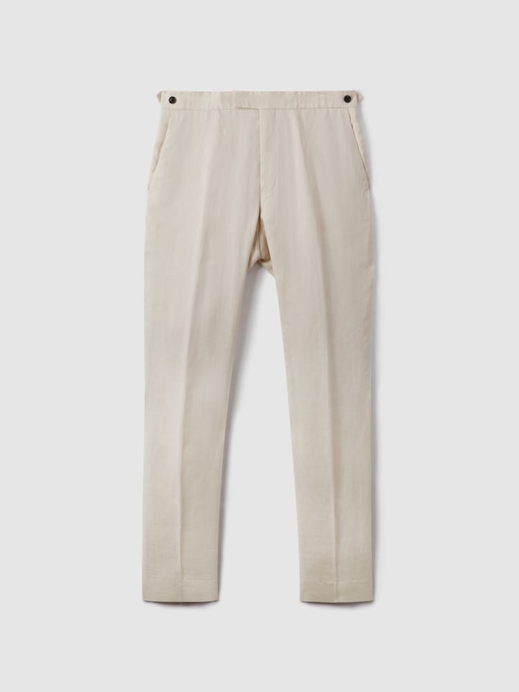 Reiss Stone Kin Slim Fit Linen Trousers - Image 2 of 6