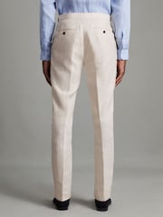 Reiss Stone Kin Slim Fit Linen Trousers - Image 4 of 6