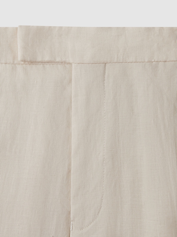 Reiss Stone Kin Slim Fit Linen Trousers - Image 6 of 6