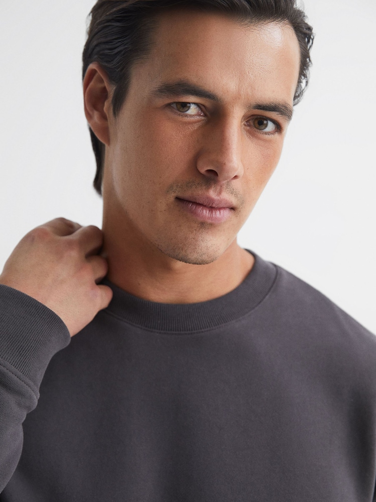 Noir lavé - Sweat Reiss Alistar oversize teint - Image 4 of 6