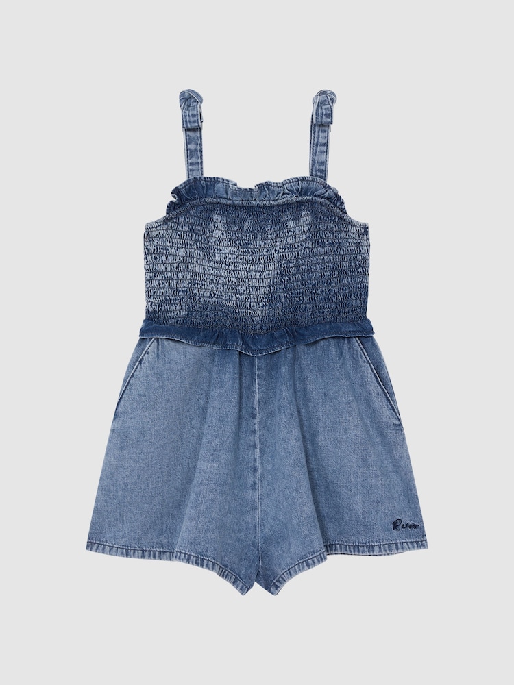 Reiss Blue Hattie Senior Denim Playsuit - Image 2 of 8 Reiss Blue Hattie Senior Denim Playsuit - Image 2 of 8