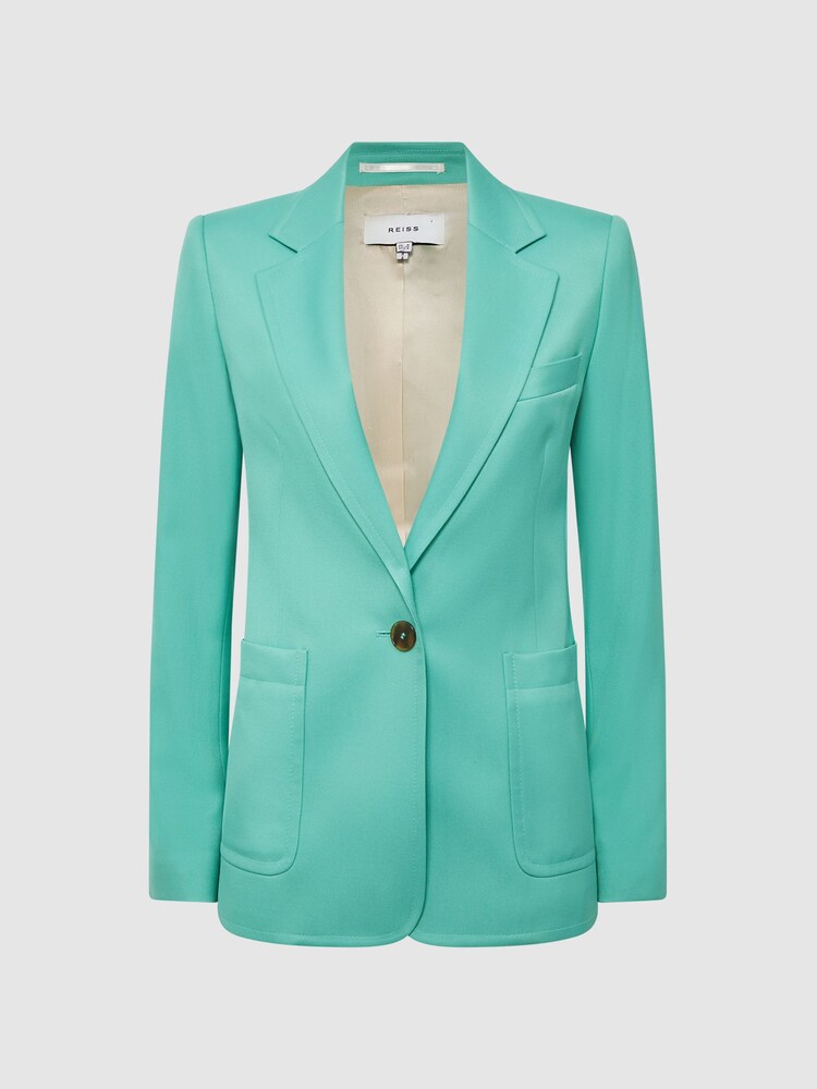 Reiss Green Ember Tailored Single Breasted Blazer - Image 2 of 6 Reiss Green Ember Tailored Single Breasted Blazer - Image 2 of 6