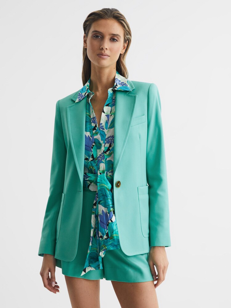 Reiss Green Ember Tailored Single Breasted Blazer - Image 6 of 6 Reiss Green Ember Tailored Single Breasted Blazer - Image 6 of 6