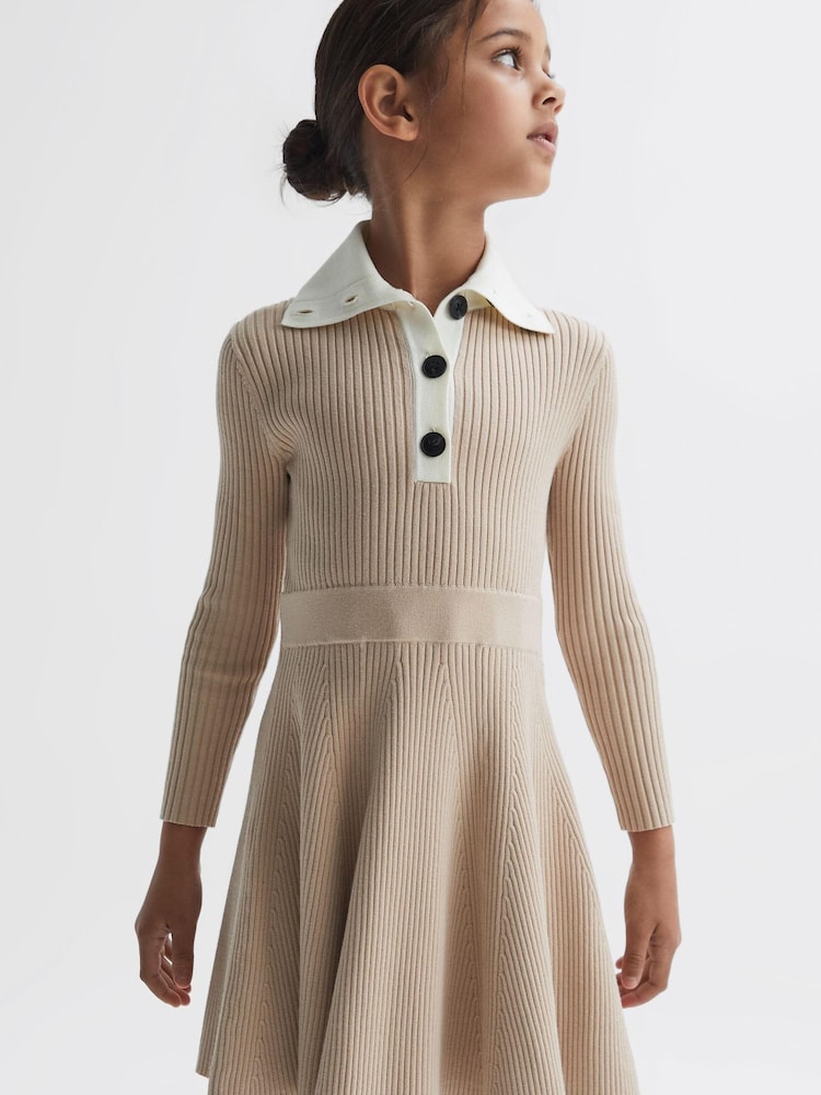 فستان منسوج ألوان متعارضة Malani من Reiss - Image 1 of 6