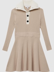 فستان منسوج ألوان متعارضة Malani من Reiss - Image 2 of 6
