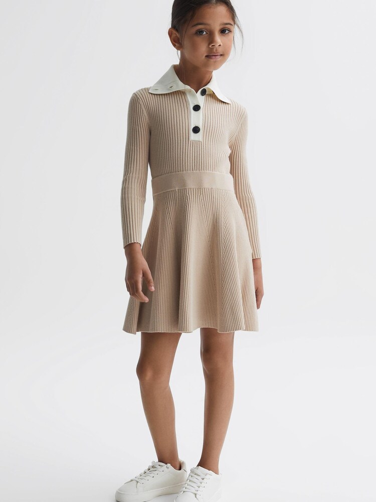 فستان منسوج ألوان متعارضة Malani من Reiss - Image 3 of 6