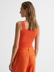 Reiss Orange Tamara Square Neck Ribbed Vest - Image 5 of 5
