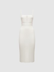 Reiss White Luisa Knitted Bodycon Dress - Image 2 of 6
