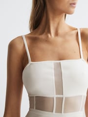 Reiss White Luisa Knitted Bodycon Dress - Image 4 of 6