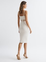 Reiss White Luisa Knitted Bodycon Dress - Image 5 of 6