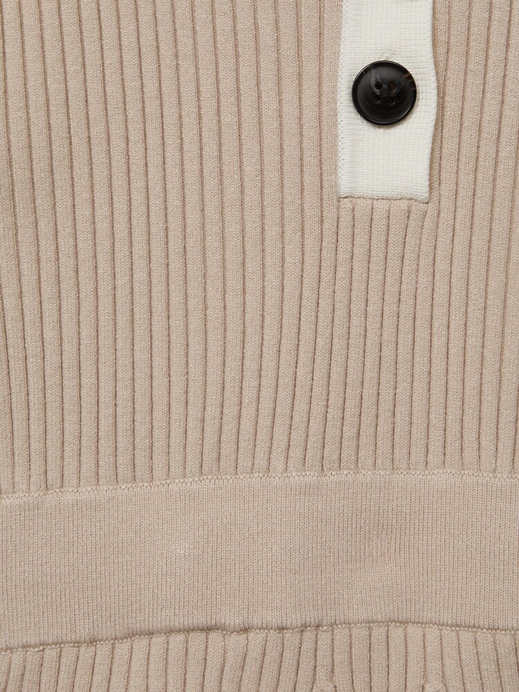 Reiss Camel Malani 9-12 yrs Colourblock Knitted Dress - Image 6 of 6