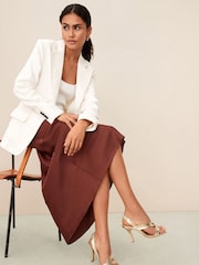 Gold Premium Leather Asymmetric Sandals - Image 3 of 9
