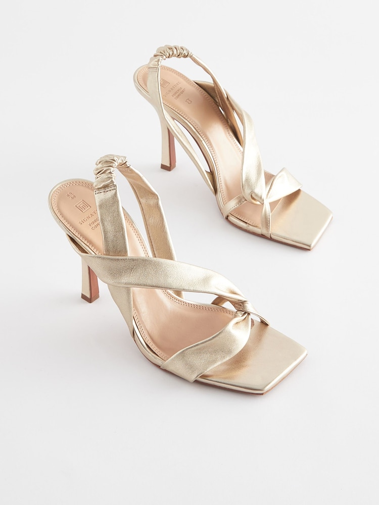 Złoty - Premium Leather Asymmetric Sandals - Image 5 of 9