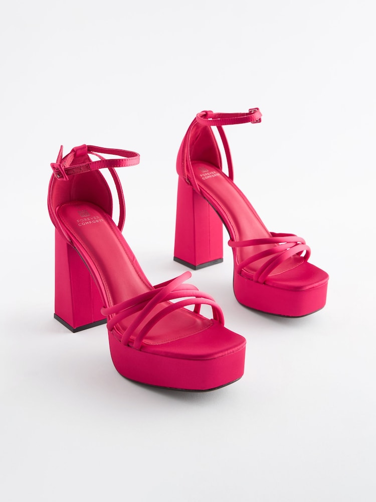 Pink Forever Comfort® Platform Closed Back Sandals - Image 2 of 9